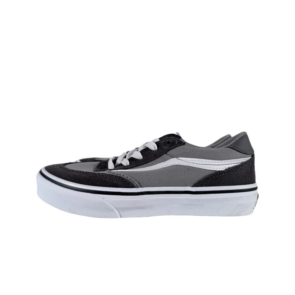 New Adorable Vans Brooklyn LS Little Boys Comfort Shoes Size 3 Youth 2 Tone Gray